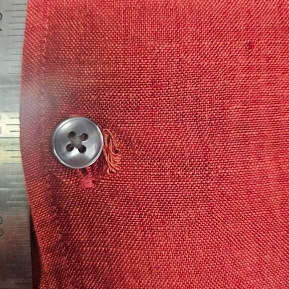 Brandini Shirt Mens Large Orange Linen Camp Short Sleeves Casual - Picture 3 of 8